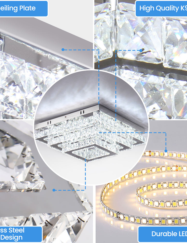Home Decor Living Room Crystal Ceiling Light
