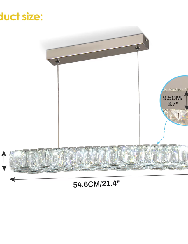 Suspended LED Crystal Line Chandelier