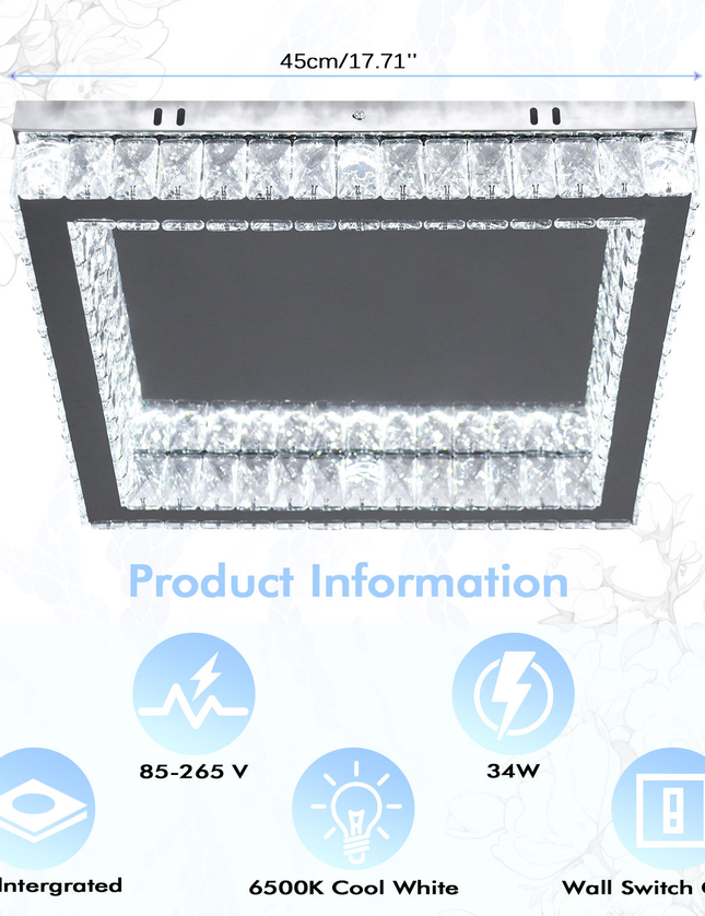 Modern Remote Led K9 Crystal Ceiling Light