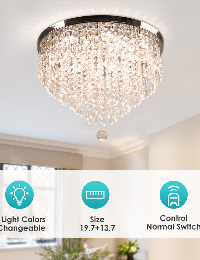 Luxury K9 Crystal LED Round Chandelier