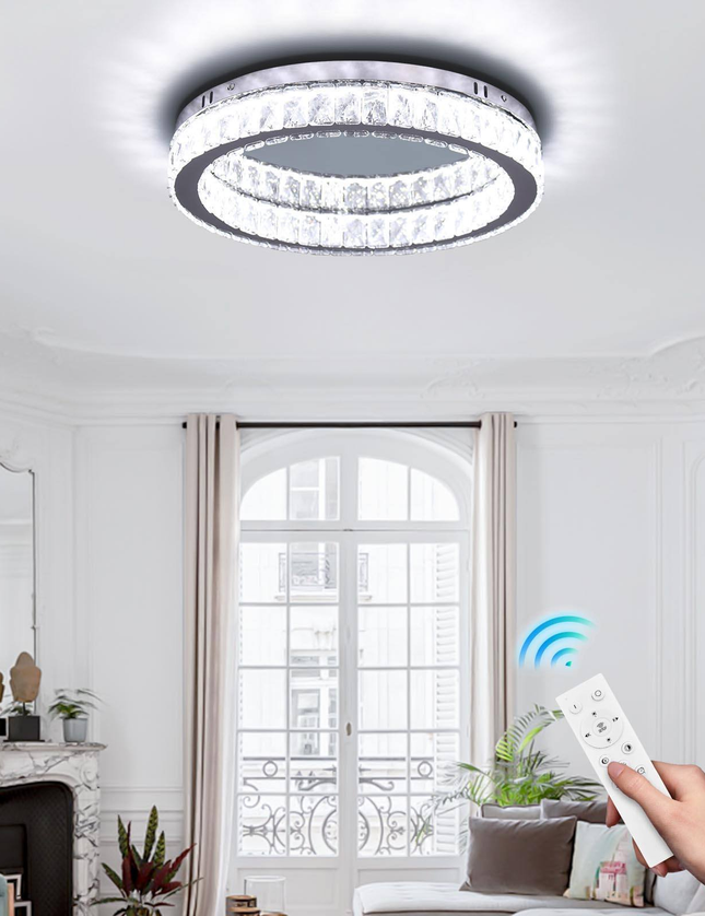 Round LED K9 Crystal Ceiling Light