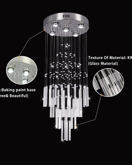 Modern Luxury Staircase K9 Crystal Chandelier