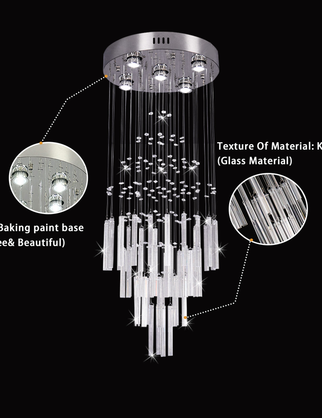 Modern Luxury Staircase K9 Crystal Chandelier