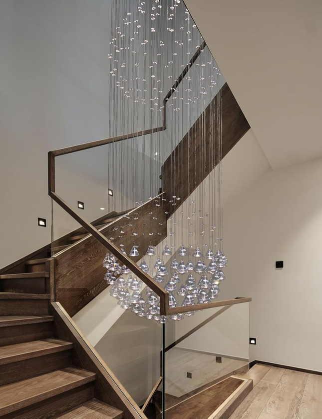 Luxury Raindrop Chandelier – 50x160cm – Flush Mount for Staircase/Foyer