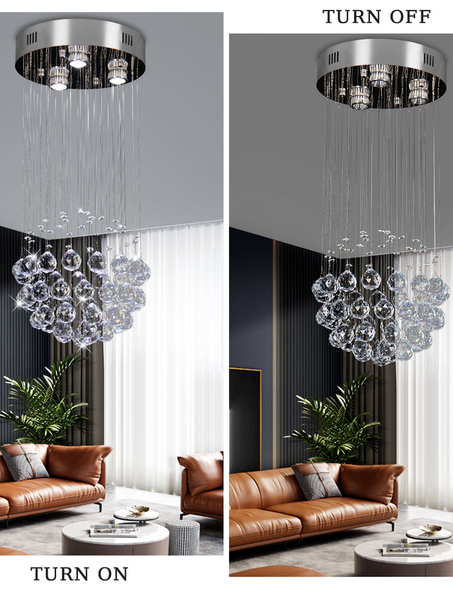 Luxury Led Round K9 Crystal Chandelier