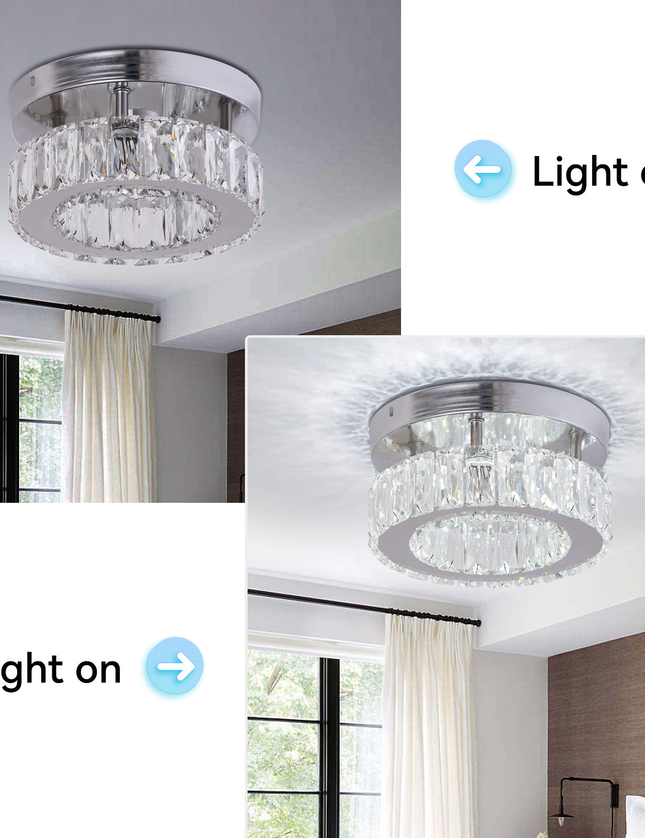 Stainless Steel Small K9 Crystal Ceiling Lights