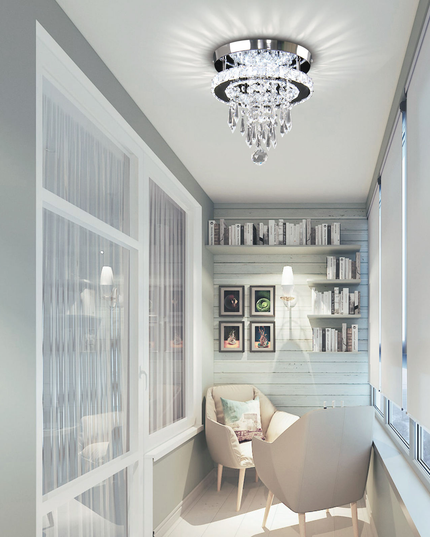 Small Round Modern K9 Crystal Ceiling Light