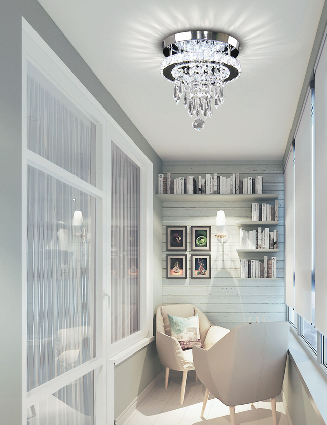 Small Round Modern K9 Crystal Ceiling Light