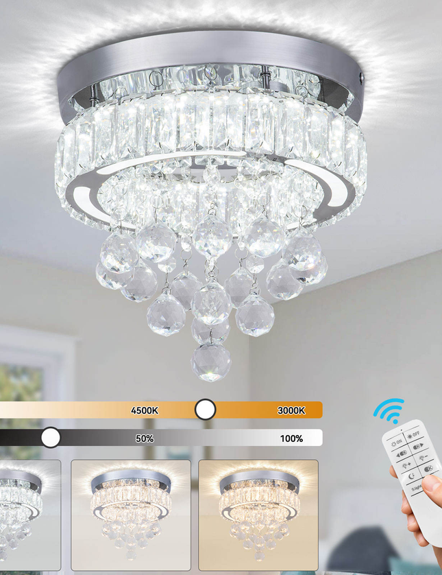 Modern Nordic Large Crystal LED Ceiling Light