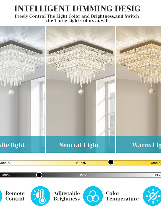 Crystal Ceiling Light Fixture LED Chandeliers