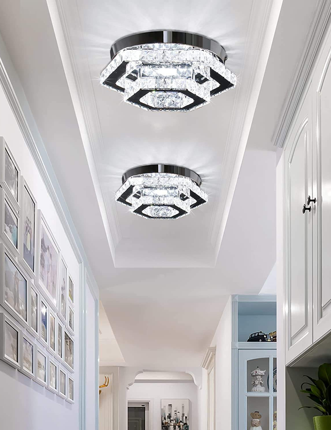 LED Crystal Lamp Double-Layer Polygonal Ceiling Light