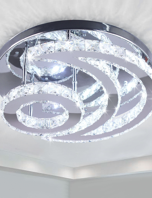 Moon Shape LED Crystal Ceiling Light