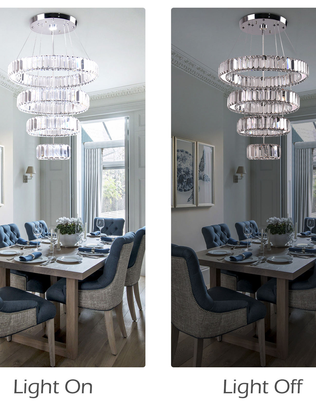 Modern Luxury 4-Ring Pendant Chandelier