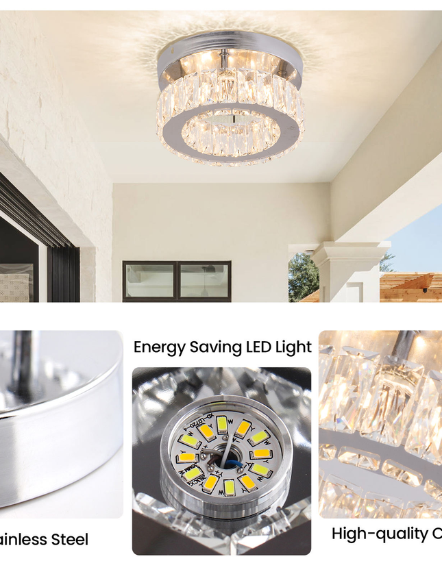 Stainless Steel Small K9 Crystal Ceiling Lights