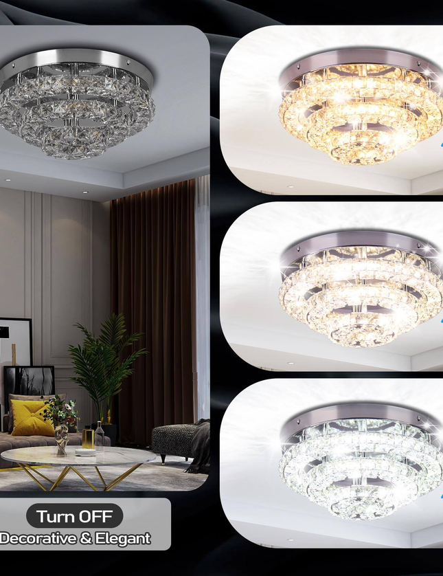 Round Ceiling Lights K9 Crystal Home Decor