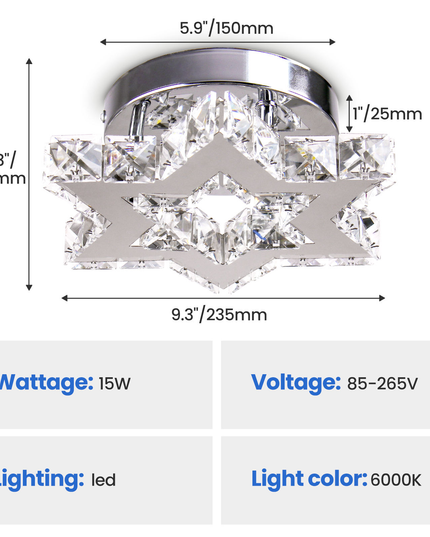 Luxury Crystal Chandelier Lights Star Design