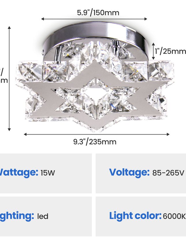 Luxury Crystal Chandelier Lights Star Design