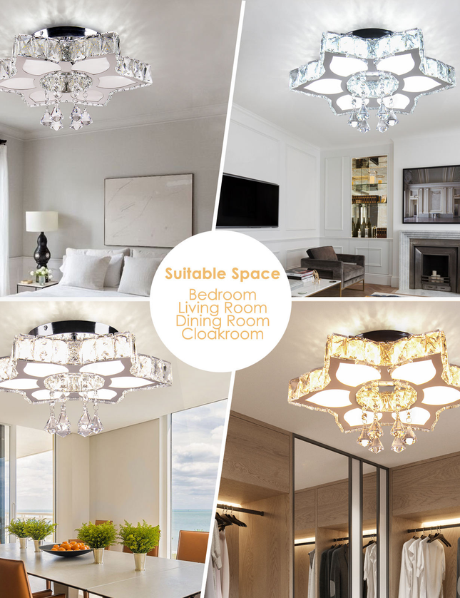 K9 Crystal Flower Design Chandelier