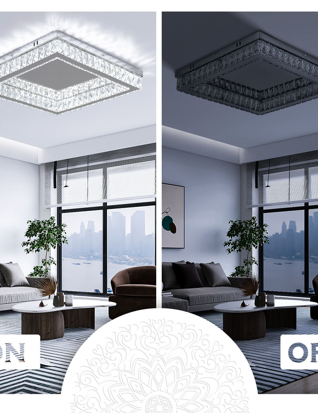 Modern Remote Led K9 Crystal Ceiling Light