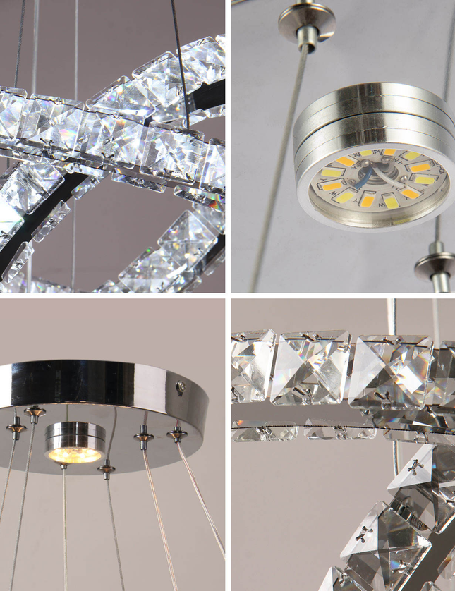 Modern 2-Circular Elegant Crystal Chandeliers