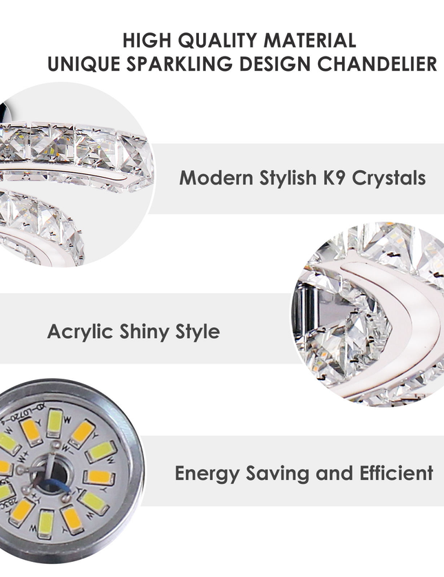 Luxury 5-Sickle Crystal Ceiling Light