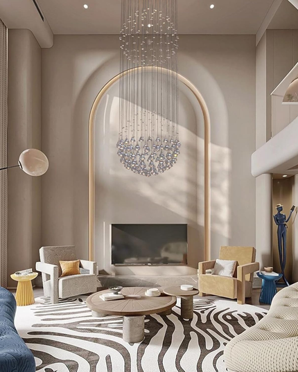Luxury Raindrop Chandelier – 50x160cm – Flush Mount for Staircase/Foyer