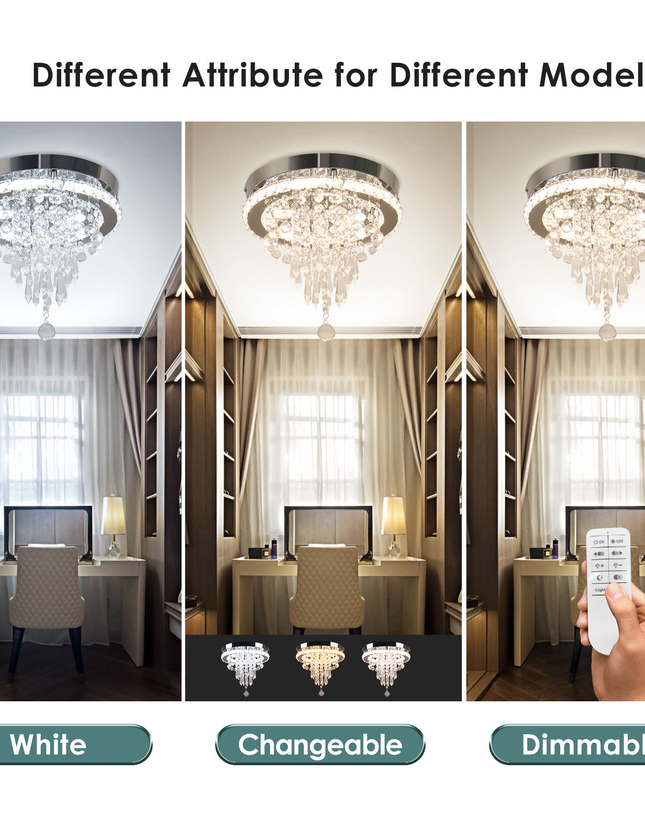 11.8 Inch LED Luxury Modern Nordic Crystal Chandelier