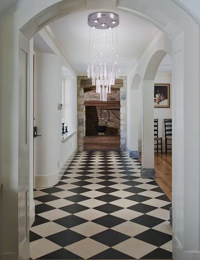 Modern Luxury Staircase K9 Crystal Chandelier