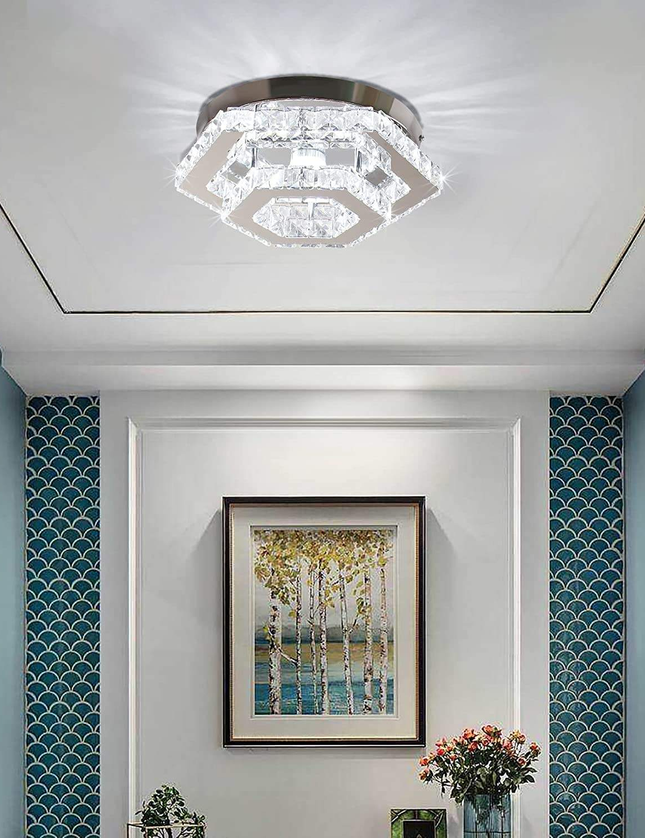 LED Crystal Lamp Double-Layer Polygonal Ceiling Light