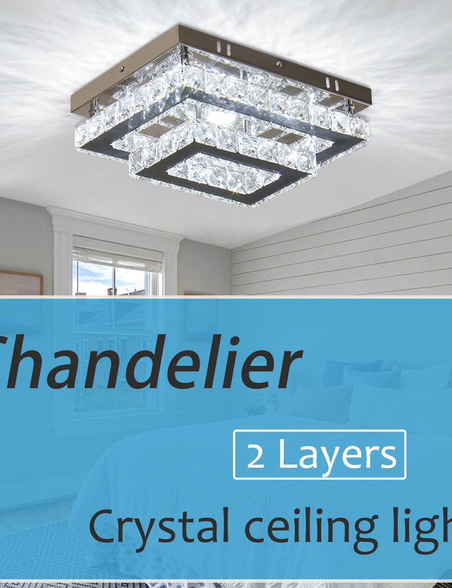 Modern 2 Layer Crystal Ceiling Lamp Lighting