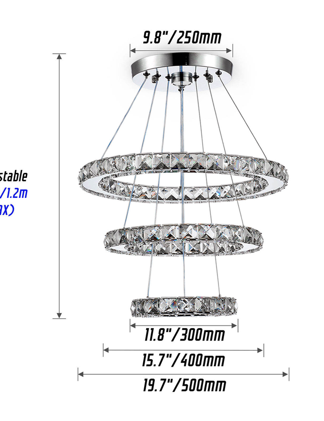 Modern 2-Circular Elegant Crystal Chandeliers