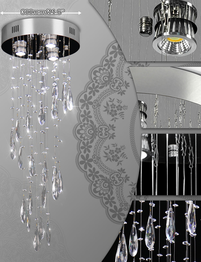 Modern Silver LED Ceiling Light Chandelier