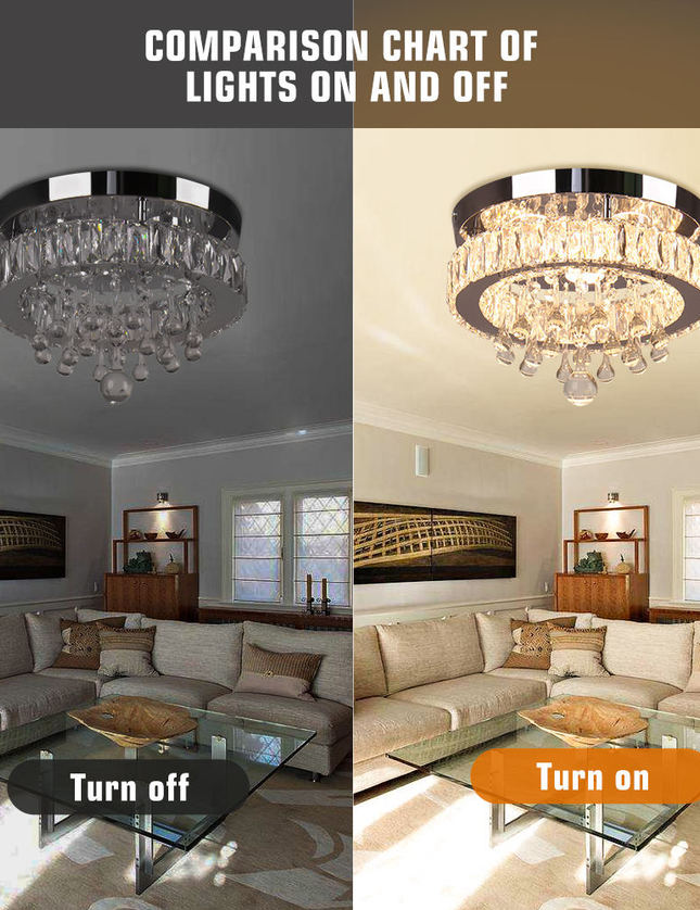 11.8'' Modern Luxury K9 Crystal LED Ceiling Lights