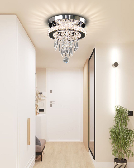 Small Round Modern K9 Crystal Ceiling Light