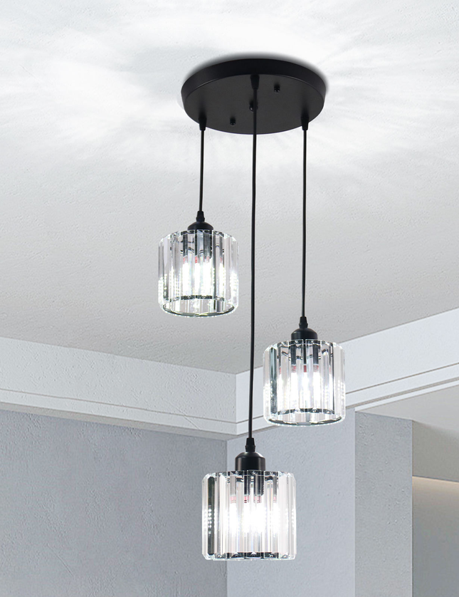 3 Heads Crystal Chandelier Ceiling Light