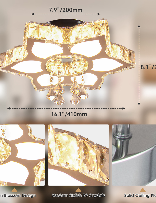 K9 Crystal Flower Design Chandelier