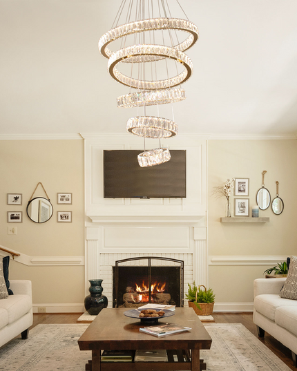 5-Ring LED Crystal Pendant Lamp