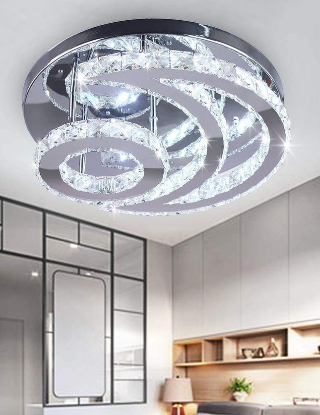 Moon Shape LED Crystal Ceiling Light