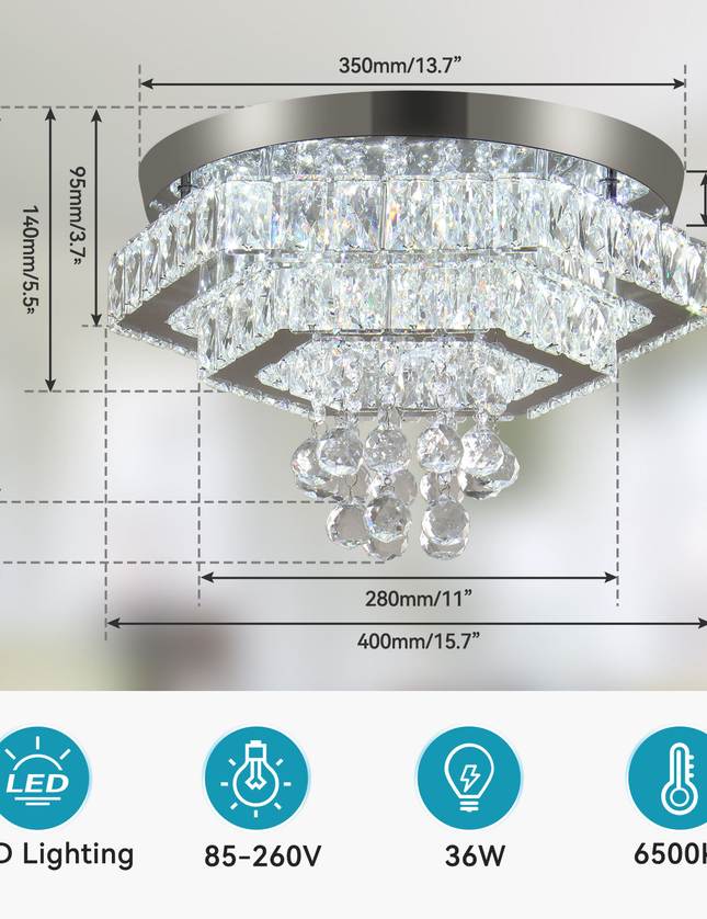 Modern Luxury LED Double Layer Chandelier