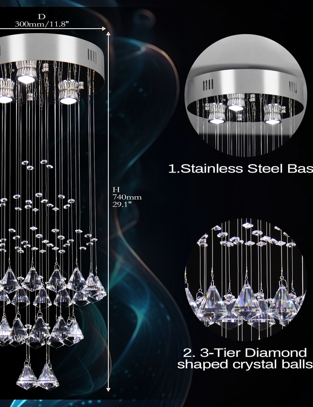 Modern K9 Crystal Pendant Light Chandelier