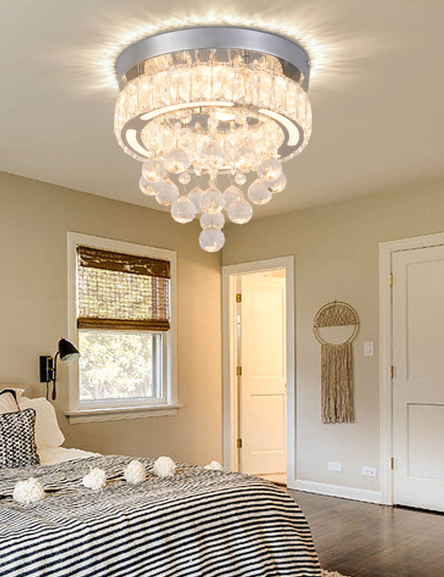 Modern Nordic Large Crystal LED Ceiling Light