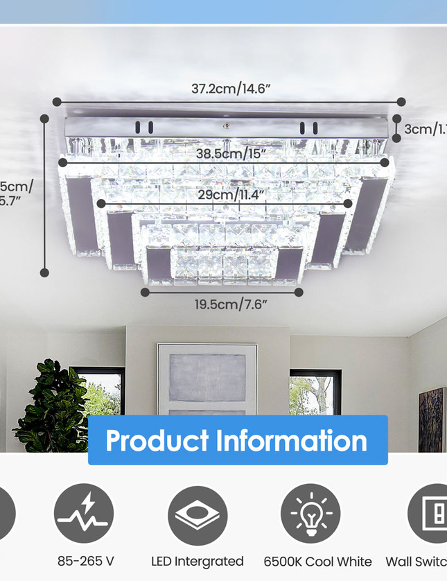 Home Decor Living Room Crystal Ceiling Light