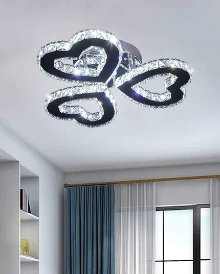 Nordic 3 Hearts Crystal Ceiling Light