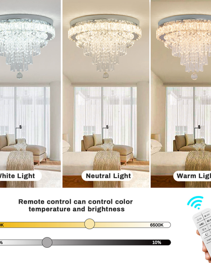 Contemporary Luxury K9 Crystal Flush Mount Ceiling Light