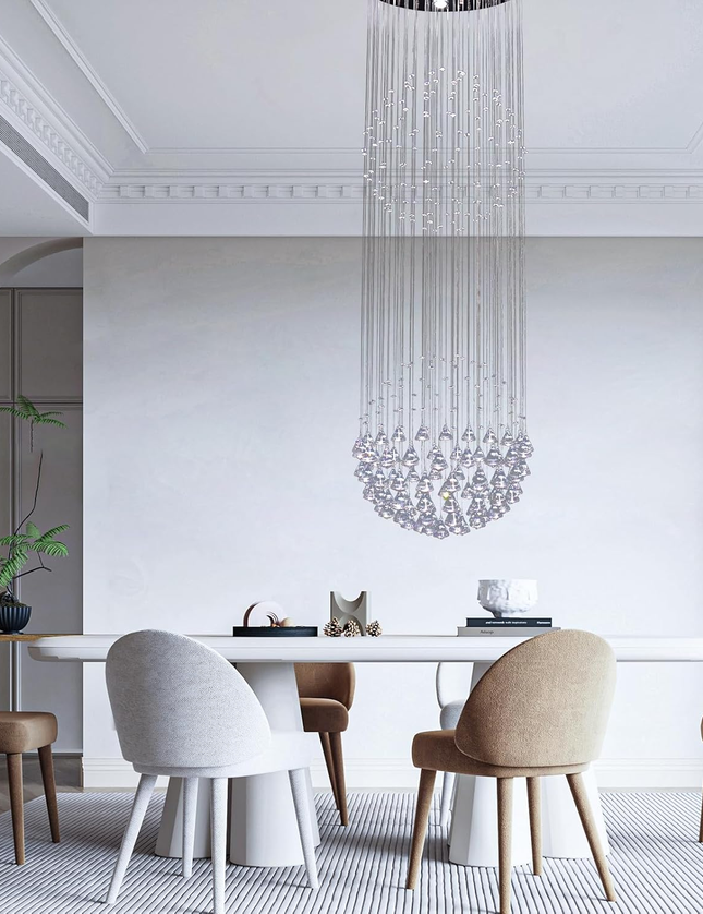 Luxury Raindrop Chandelier – 50x160cm – Flush Mount for Staircase/Foyer