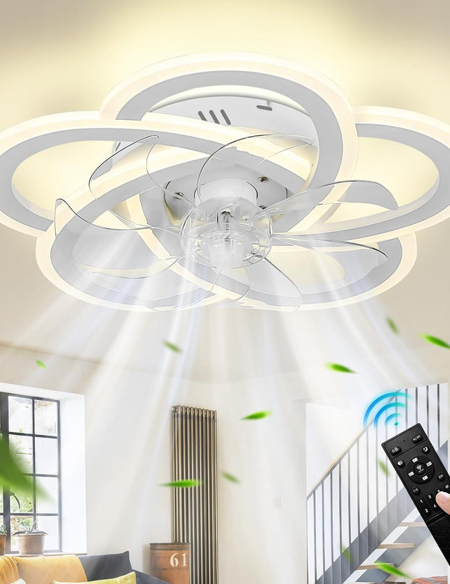 Cainjiazh 20.4" LED Ceiling Fan Light with Remote