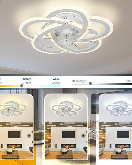 Cainjiazh 20.4" LED Ceiling Fan Light with Remote