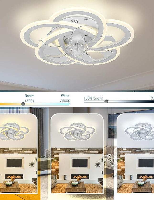 Cainjiazh 20.4" LED Ceiling Fan Light with Remote