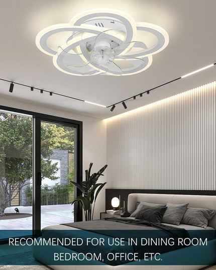 Cainjiazh 20.4" LED Ceiling Fan Light with Remote