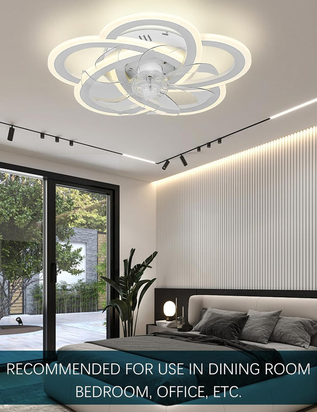 Cainjiazh 20.4" LED Ceiling Fan Light with Remote